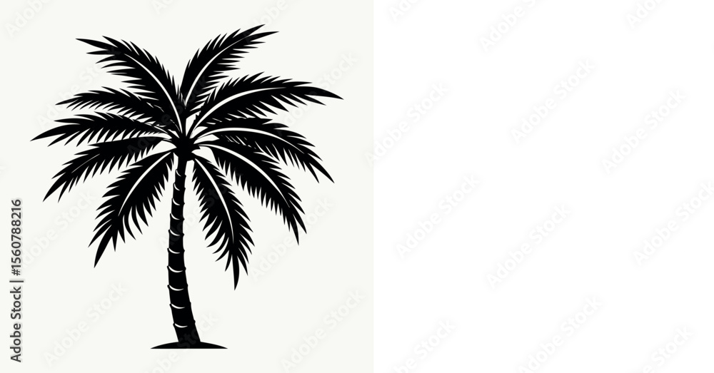 Fototapeta premium palm tree silhouette vector icon