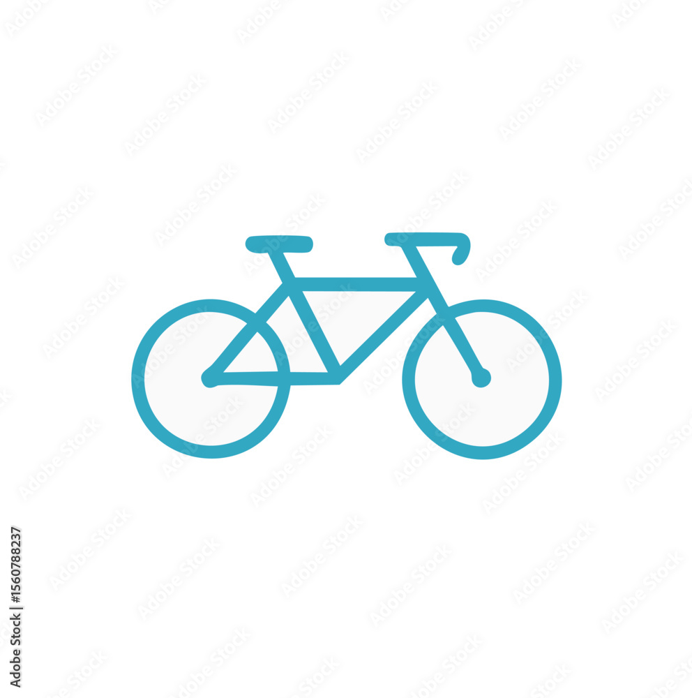 Blue Bicycle Outline Blue Bicycle Outline