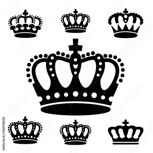 Premium Vector Collection of Elegant Royal Crown Icons for Luxury Design and Branding Projects