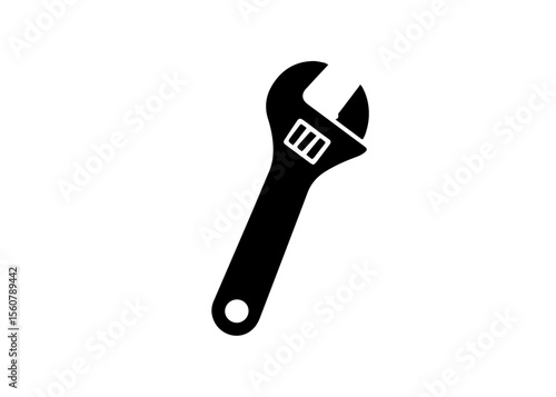 adjustable wrench vector icon