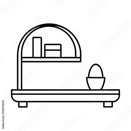 modern wall shelve sketch vector design art