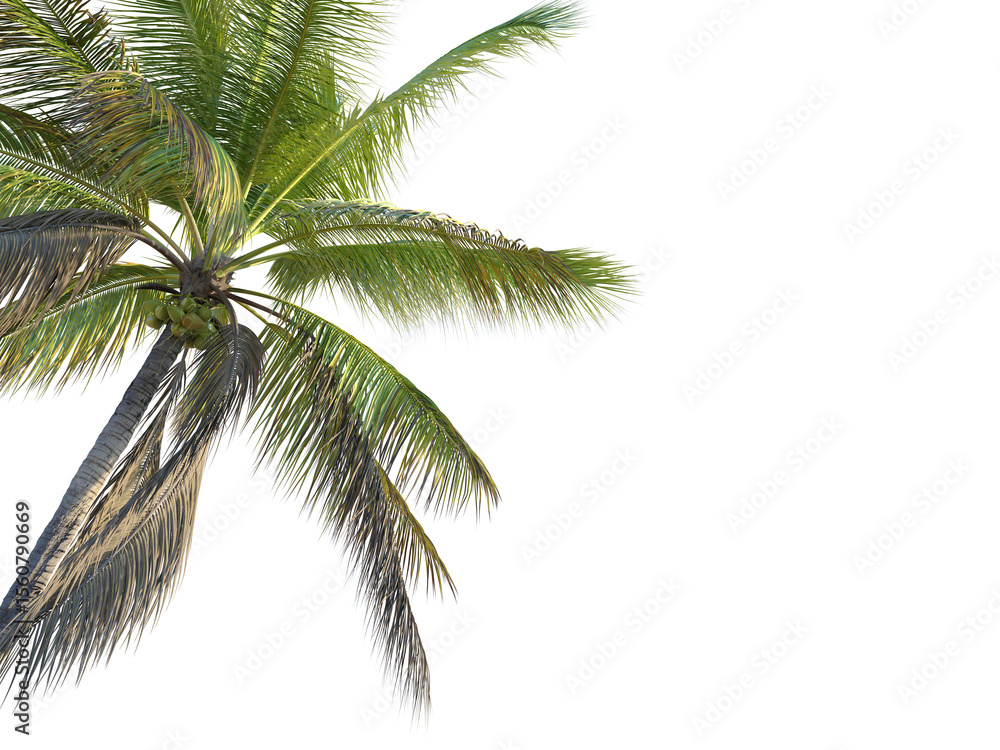 Fototapeta premium Cocos nucifera Tree corner cutout png