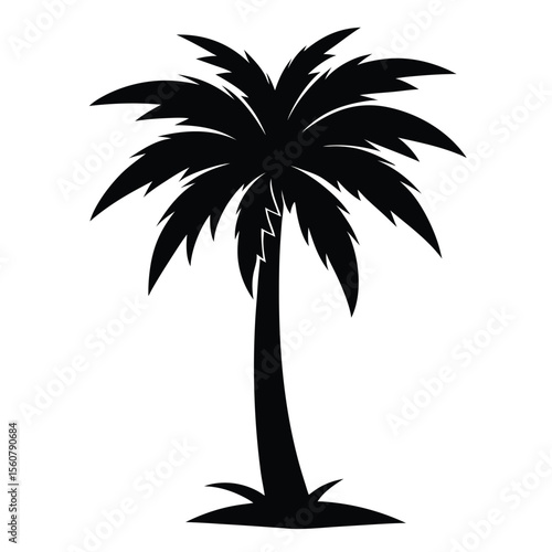Geometric Palm Tree Logo Concept - Abstract Vector Icon