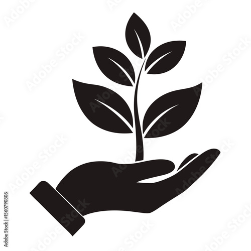 Plant in Hand Icon – Agriculture and Growth Symbol