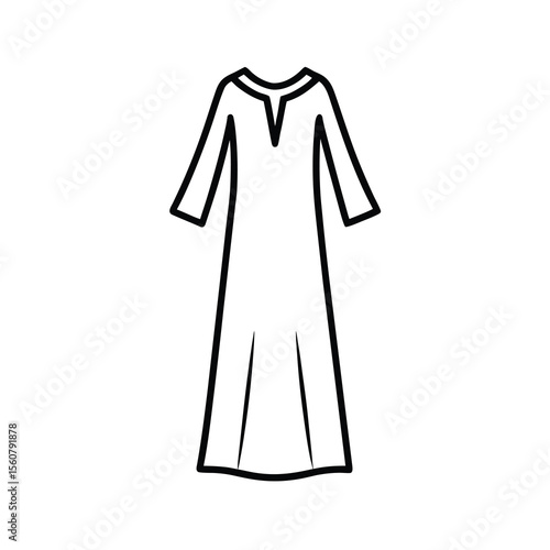stylish nightgown vector outline drawing art