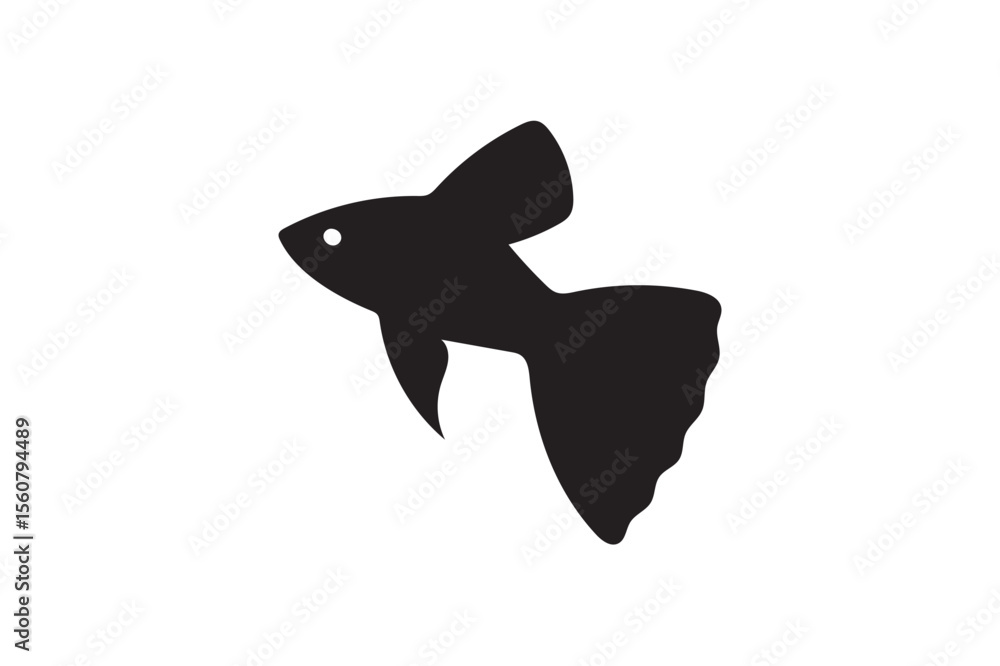 Obraz premium Guppy silhouette. (1)