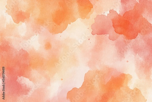 Abstract watercolor washes of soft orange and peach tones