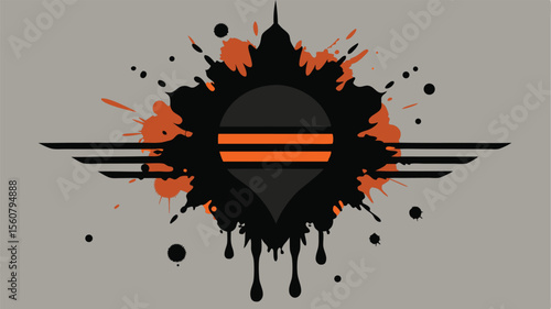 Abstract graphic design featuring ornate blots and stylish shapes with transparent elements