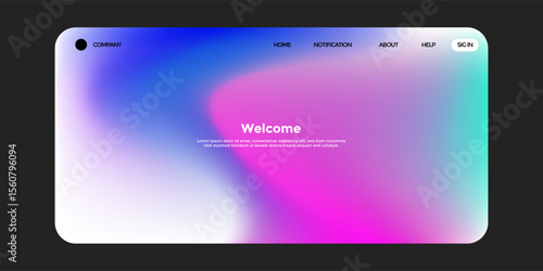 Abstract wave futuristic design of landing page. trendy gradient mesh website design. vector illustration eps 10