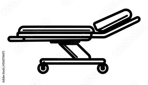 Icon of a stretcher representing medical assistance and emergency care 
