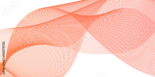 Flowing wave pattern gradient smooth curve shape isolated on transparent background. Technology , science lines flow and motion energy blend.	