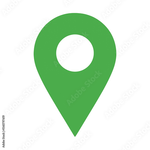Green location pointer symbolizes navigation, perfect for map applications or website icons needing a clear destination indicator.