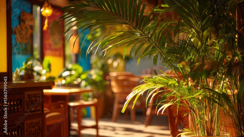 Fototapeta premium Cozy tropical cafe