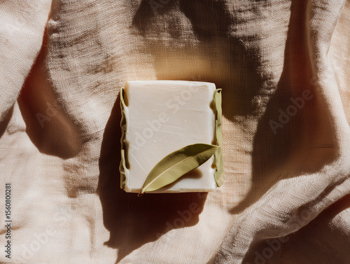 Wallpaper Mural Top View of Zero Waste Soap Packaging on Eco Fabric Torontodigital.ca