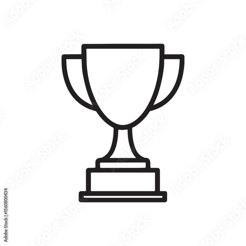 Simple Outline Trophy Icon Vector Illustration for Achievement, Award, Winner, and Success Concepts