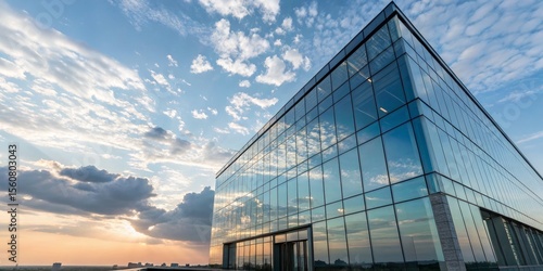 Glass Facade Sunset Reflect...