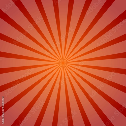 Radiant Red and Orange Radial Burst with Retro Sunbeam Effect