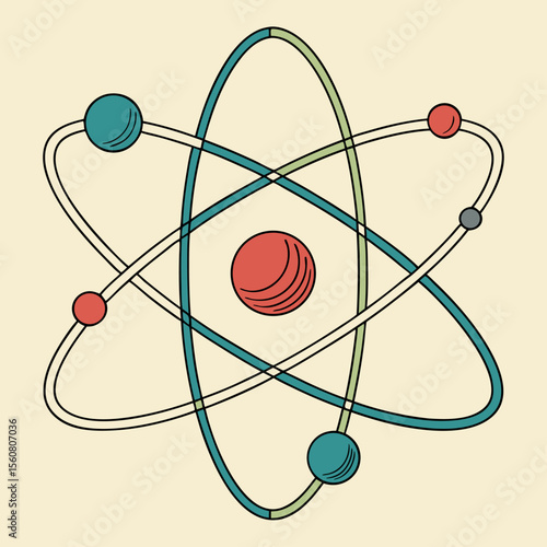 Atom Structure Illustration – Colorful Vector of Atomic Model for Science and Education