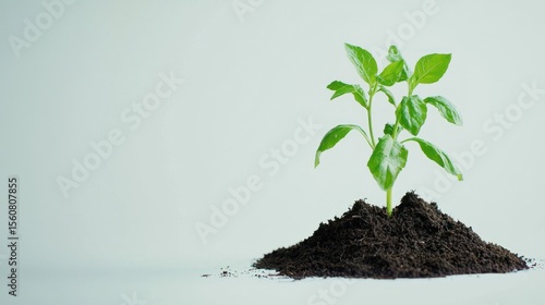 Wallpaper Mural Small plant growing in soil Torontodigital.ca