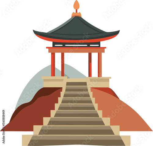  Red Traditional Asian Temple