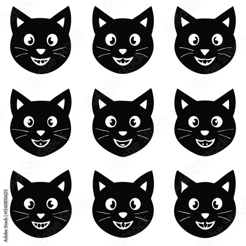 Black Cat Face Avatars