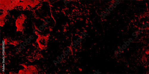 Abstract black and red paint wall cement texture. Dirty rustic fire red texture. Dark red grungy horror scary background. Grungy red canvas background or texture. Old and grainy red paper texture
