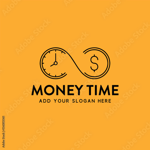 investment money time logo design vector