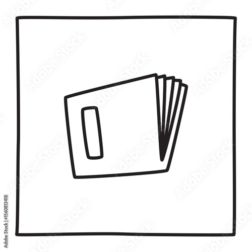 Doodle notebook icon free hand drawn with thin line in minimalistic style. Vector illustration isolated on white background