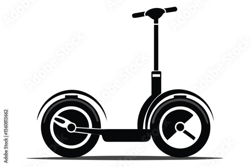 Black TwoWheeled Self Balancing Scooter Vector Illustration Isolated Design Graphic Element