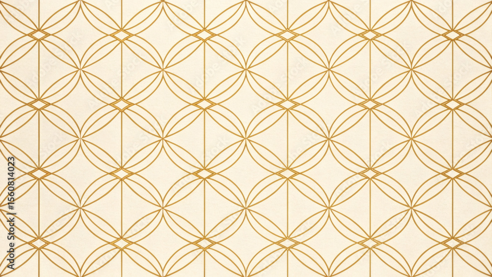 Fototapeta premium Luxury Seamless Grid Pattern with Gold Lines on Cream