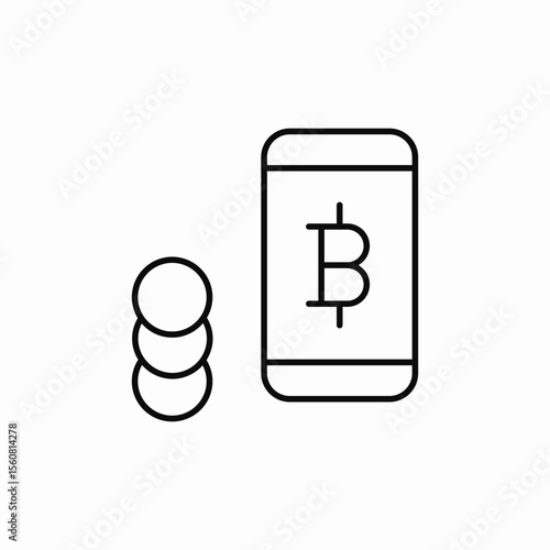crypto phone wallet icon sign vector