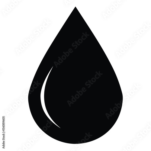 water droplet icon, liquid shape vector, drop silhouette clipart, moisture design, hydration symbol

