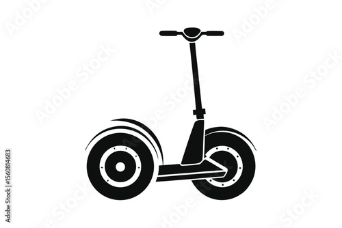Two Wheeled Self Balancing Electric Scooter Isolated, Minimalist Icon Vector Graphic