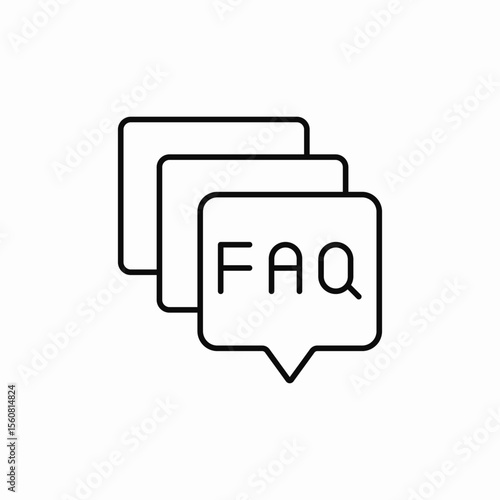 faq questions icon sign vector