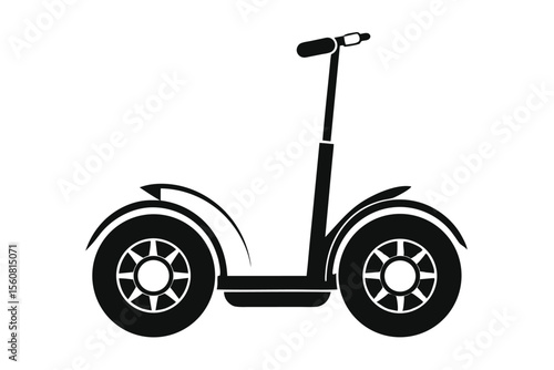 Silhouette of a TwoWheeled SelfBalancing Electric Vehicle with Handlebar and Fenders