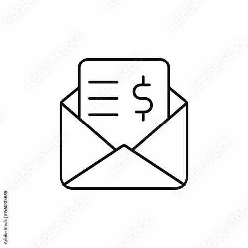 mail payslip receive icon sign vector