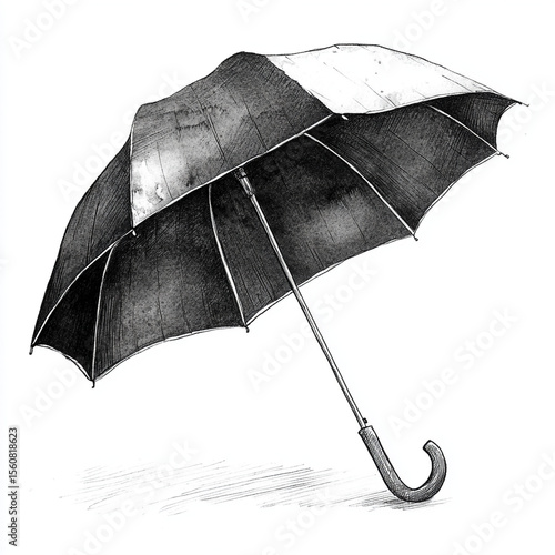 black umbrella on a white background