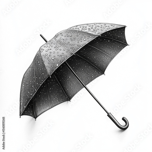 black umbrella on white background