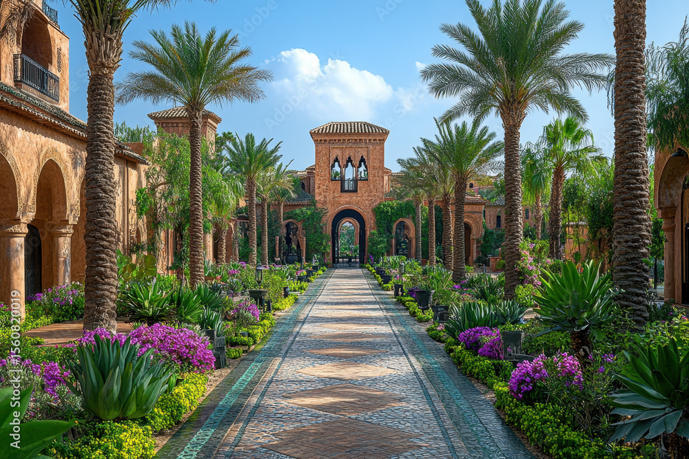 Fototapeta premium Entrance to resort at the ria.