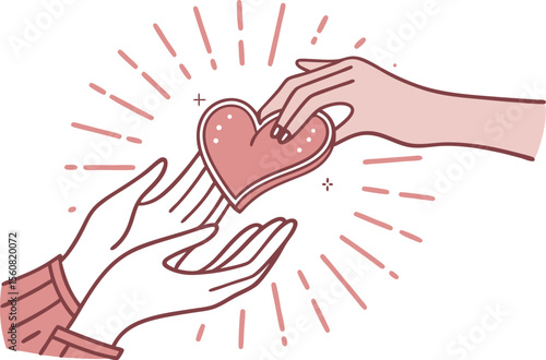 hands holding heart icon illustration
