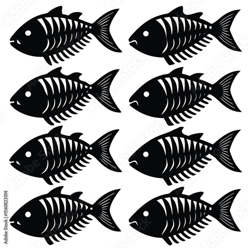 Fish Bones Skeletons Set