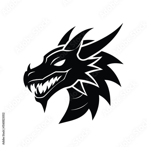 Wallpaper Mural Aggressive Dragon Head Vector Illustrations Torontodigital.ca