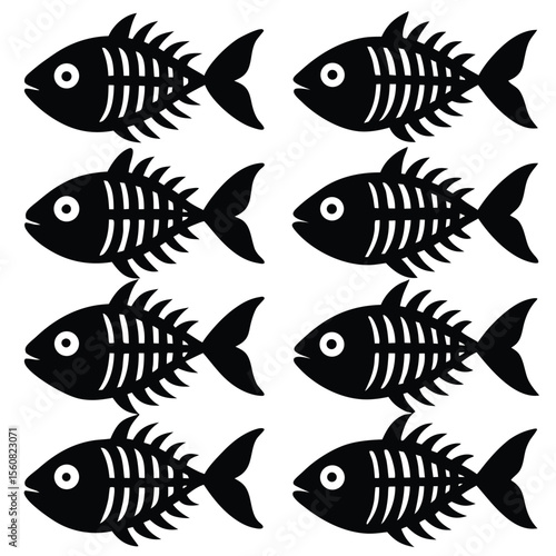 Fish Bones Skeletons Set