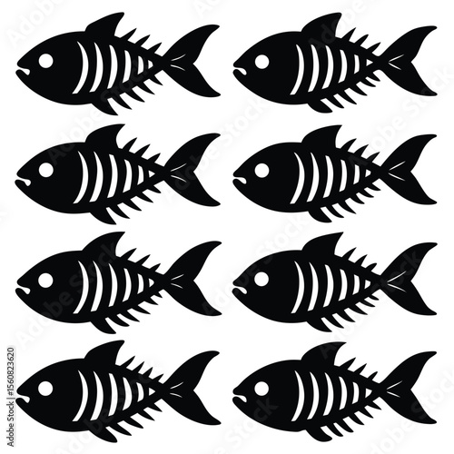 Fish Bones Skeletons Set