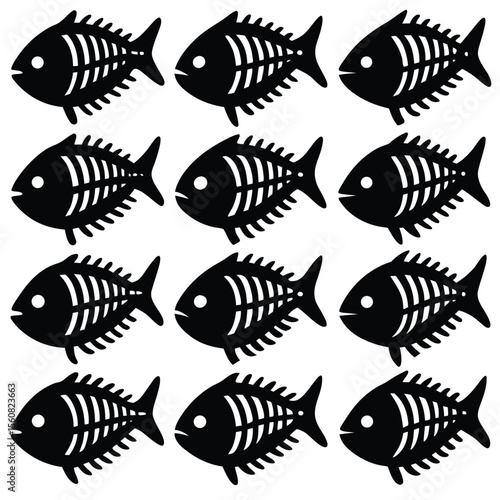 Fish Bones Skeletons Set