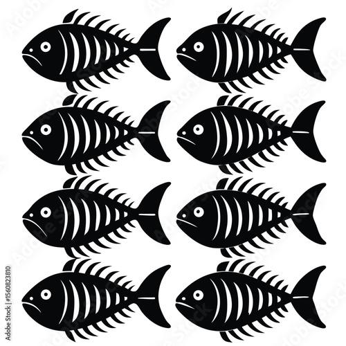 Fish Bones Skeletons Set