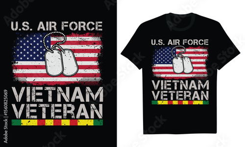 U.S. Air Force Vietnam Veteran - Veteran T Shirt Design, Bold Designs Celebrating U.S. Military Veterans