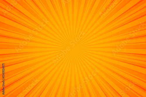 Energetic comic-style orange sunburst with radial speed lines, perfect for posters, pop art, and dynamic backgrounds.