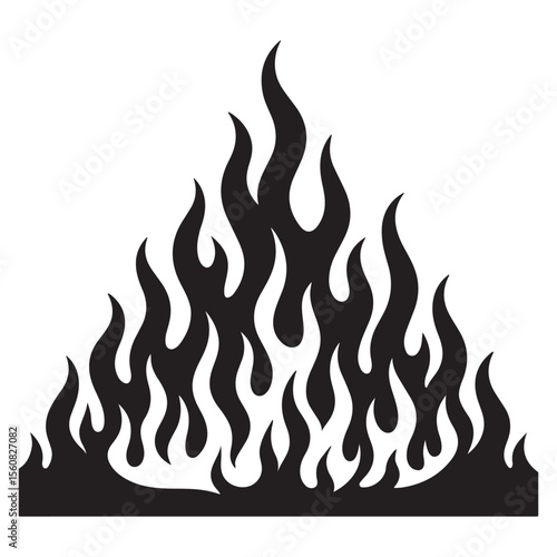  Intense Fire Background Silhouette Vector Design