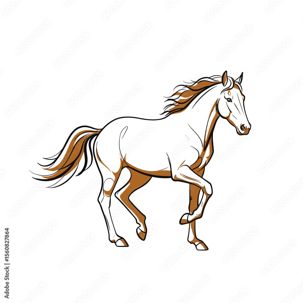 Minimalist Abstract Running Horse Illustration Minimalist Abstract Running Horse Illustration